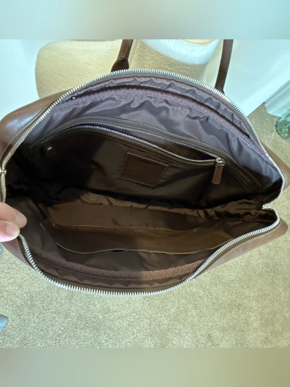 Coach Unisex Briefcase Business Bag 2-Way Zip Slim NOS NEW 5338 Brown